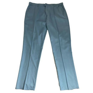 Silversilk Pants Aqua Blue Flat Front Flex Waist Raw Hem Mens Size 44